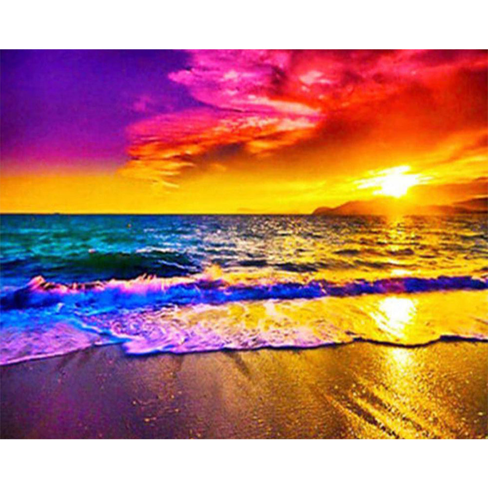 Sunset Beach 50*40CM(Canvas) Full Round Drill Diamond Painting