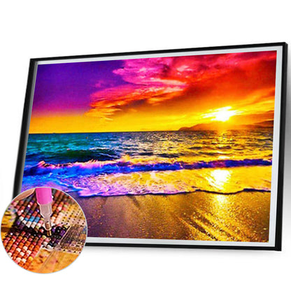 Sunset Beach 50*40CM(Canvas) Full Round Drill Diamond Painting