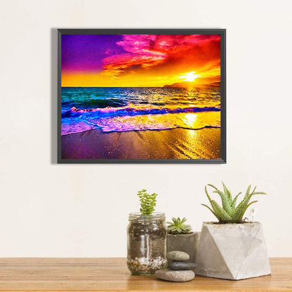 Sunset Beach 50*40CM(Canvas) Full Round Drill Diamond Painting