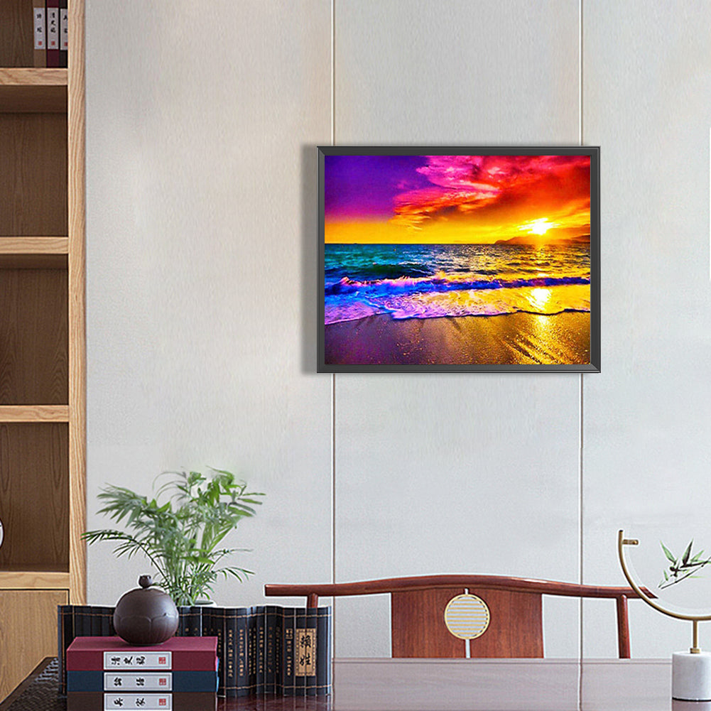 Sunset Beach 50*40CM(Canvas) Full Round Drill Diamond Painting