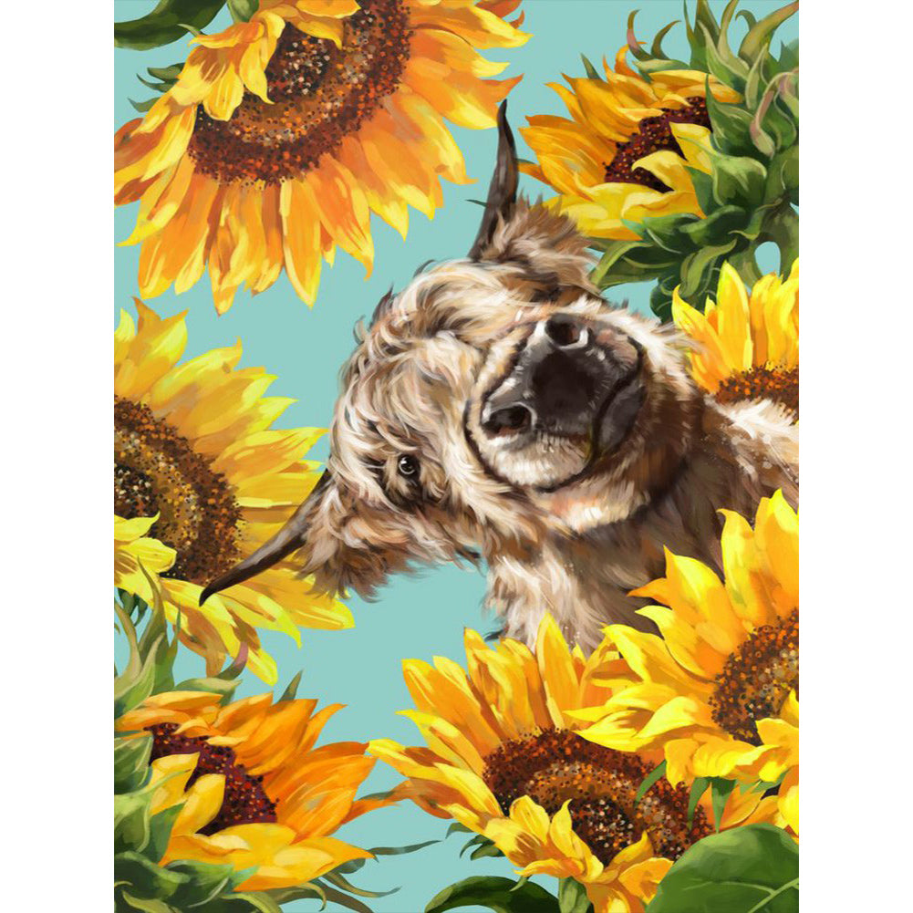 Sunflower Yak - Full Square Drill Diamond Painting 30*40CM