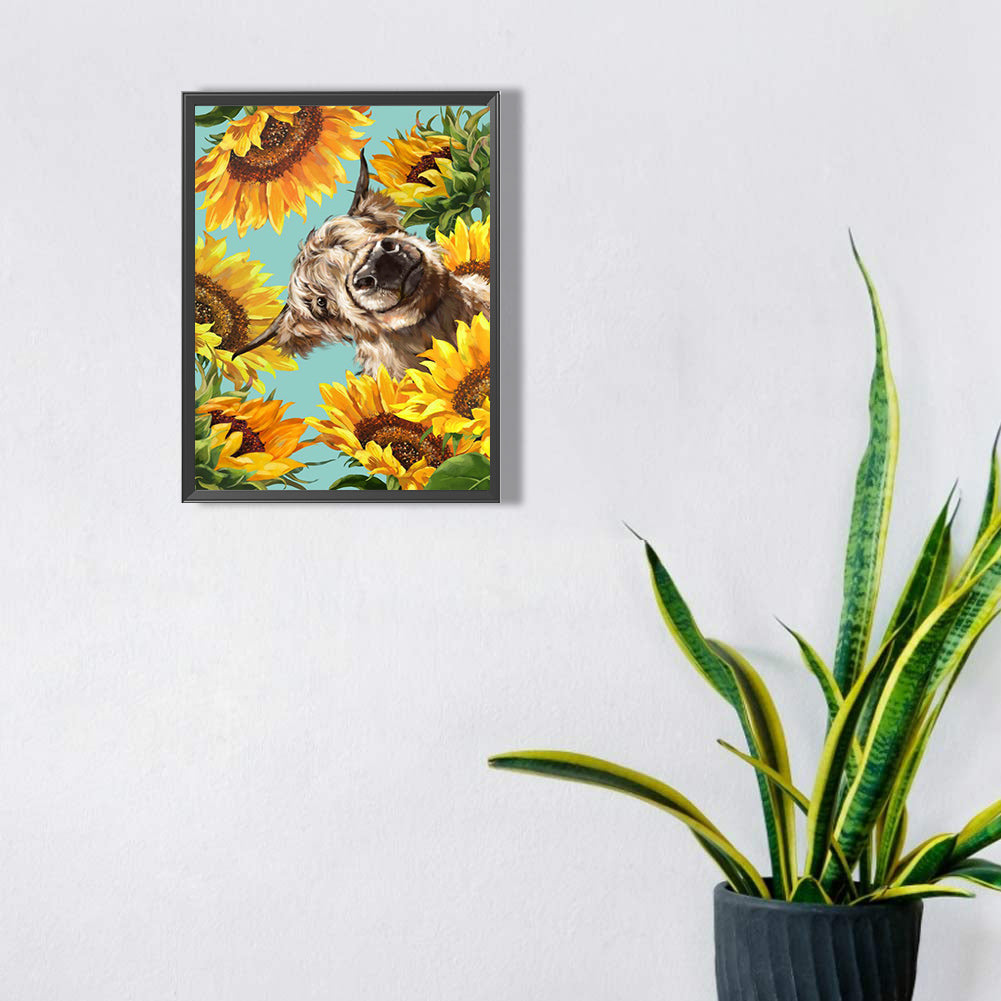 Sunflower Yak - Full Square Drill Diamond Painting 30*40CM