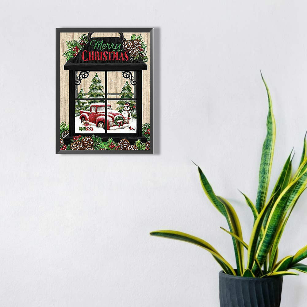 Little Red Car 30*40CM(Canvas) Full Square Drill Diamond Painting