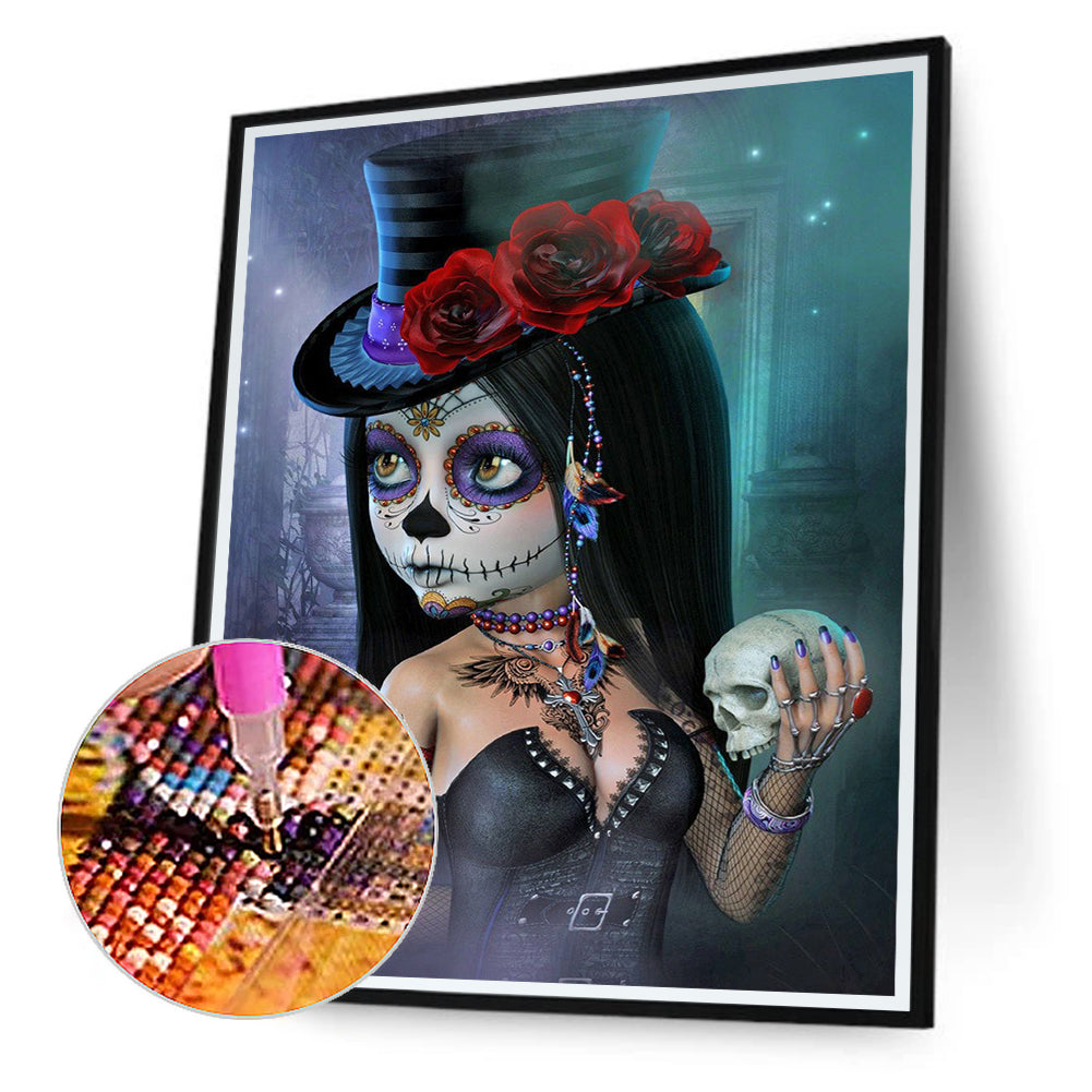 Heavy Makeup Woman 40*50CM(Canvas) Full Round Drill Diamond Painting