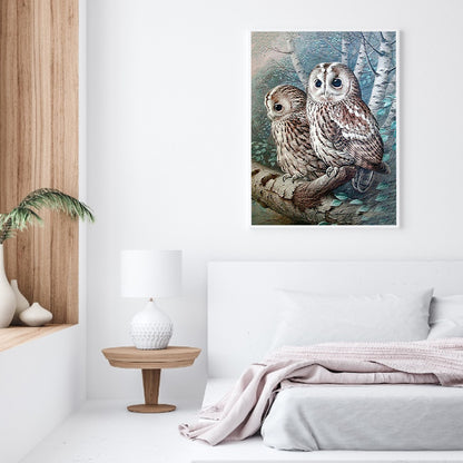 Owl - Full Round Drill Diamond Painting 40*50CM