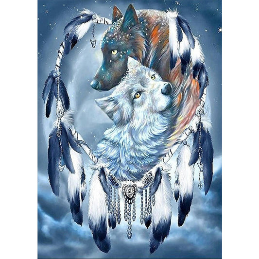Wolf Dream Catcher - Full Round Drill Diamond Painting 40*50CM