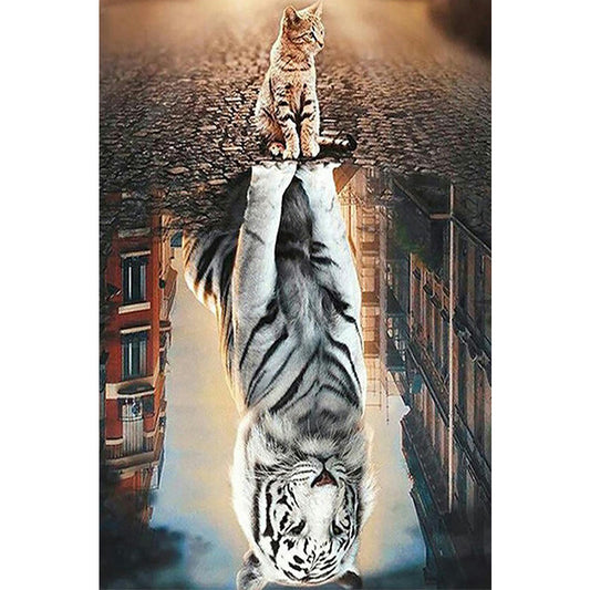 Cat And Tiger - Full Round Drill Diamond Painting 40*50CM