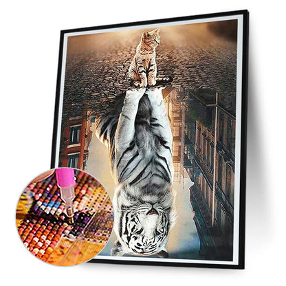 Cat And Tiger - Full Round Drill Diamond Painting 40*50CM