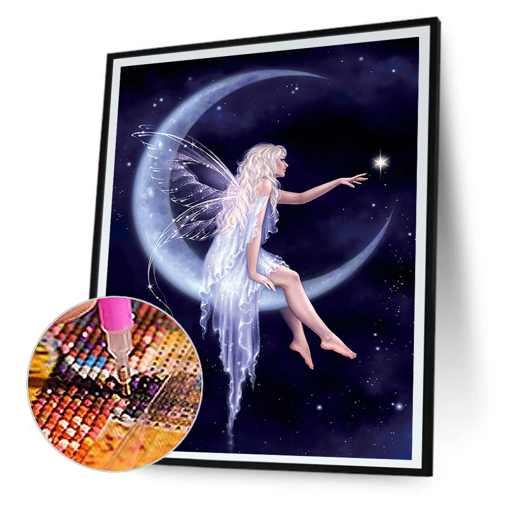 Moon Fairy - Full Round Drill Diamond Painting 40*50CM