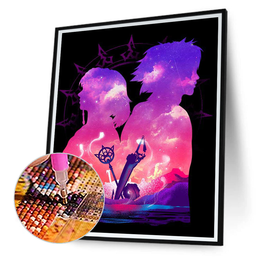 Final Fantasy Silhouette - Full Round Drill Diamond Painting 40*50CM