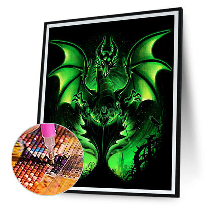 Maleficent Magic Dragon Silhouette - Full Round Drill Diamond Painting 40*50CM