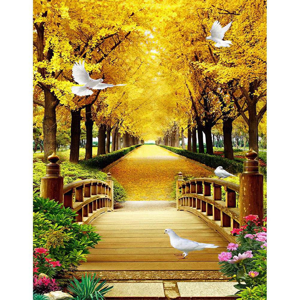 Bridge Forest - Full Round Drill Diamond Painting 40*50CM