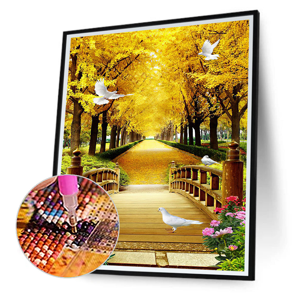 Bridge Forest - Full Round Drill Diamond Painting 40*50CM