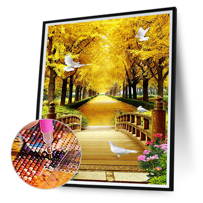 Bridge Forest - Full Round Drill Diamond Painting 40*50CM