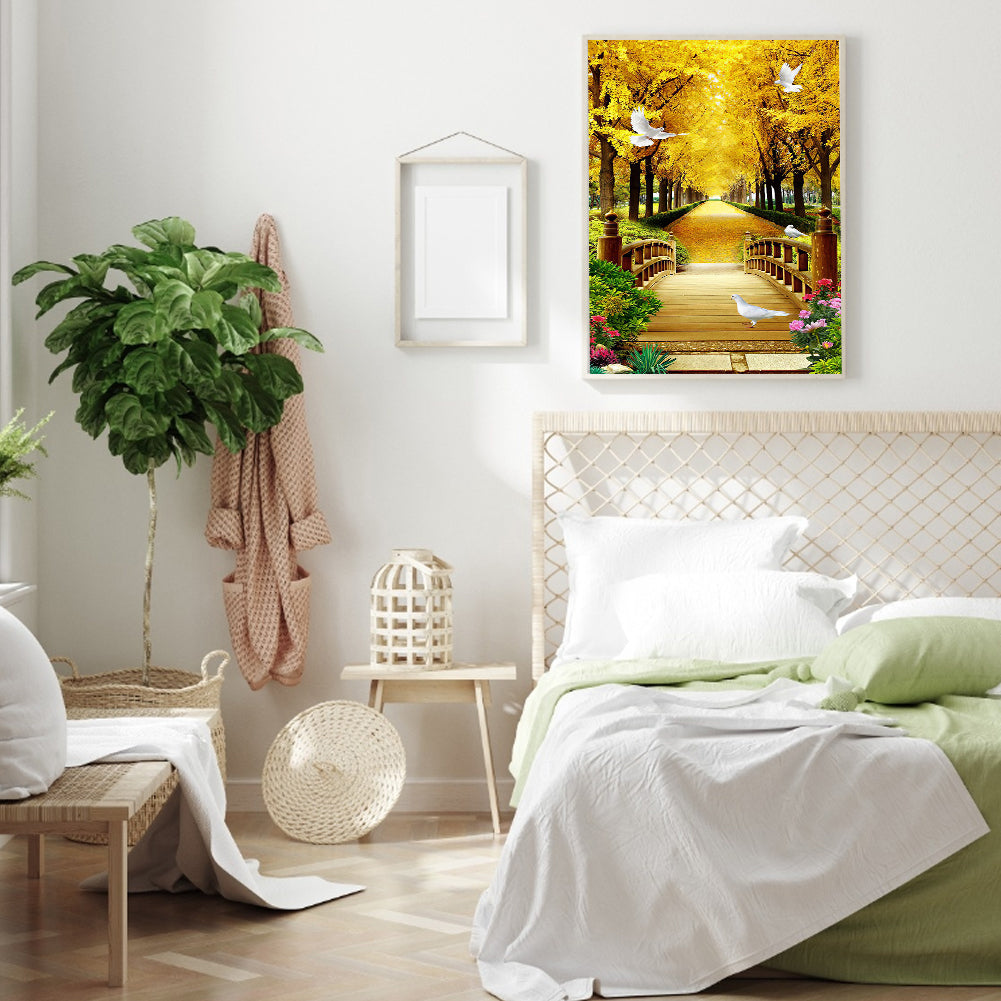 Bridge Forest - Full Round Drill Diamond Painting 40*50CM