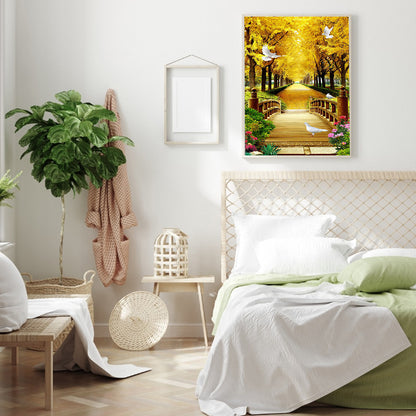 Bridge Forest - Full Round Drill Diamond Painting 40*50CM