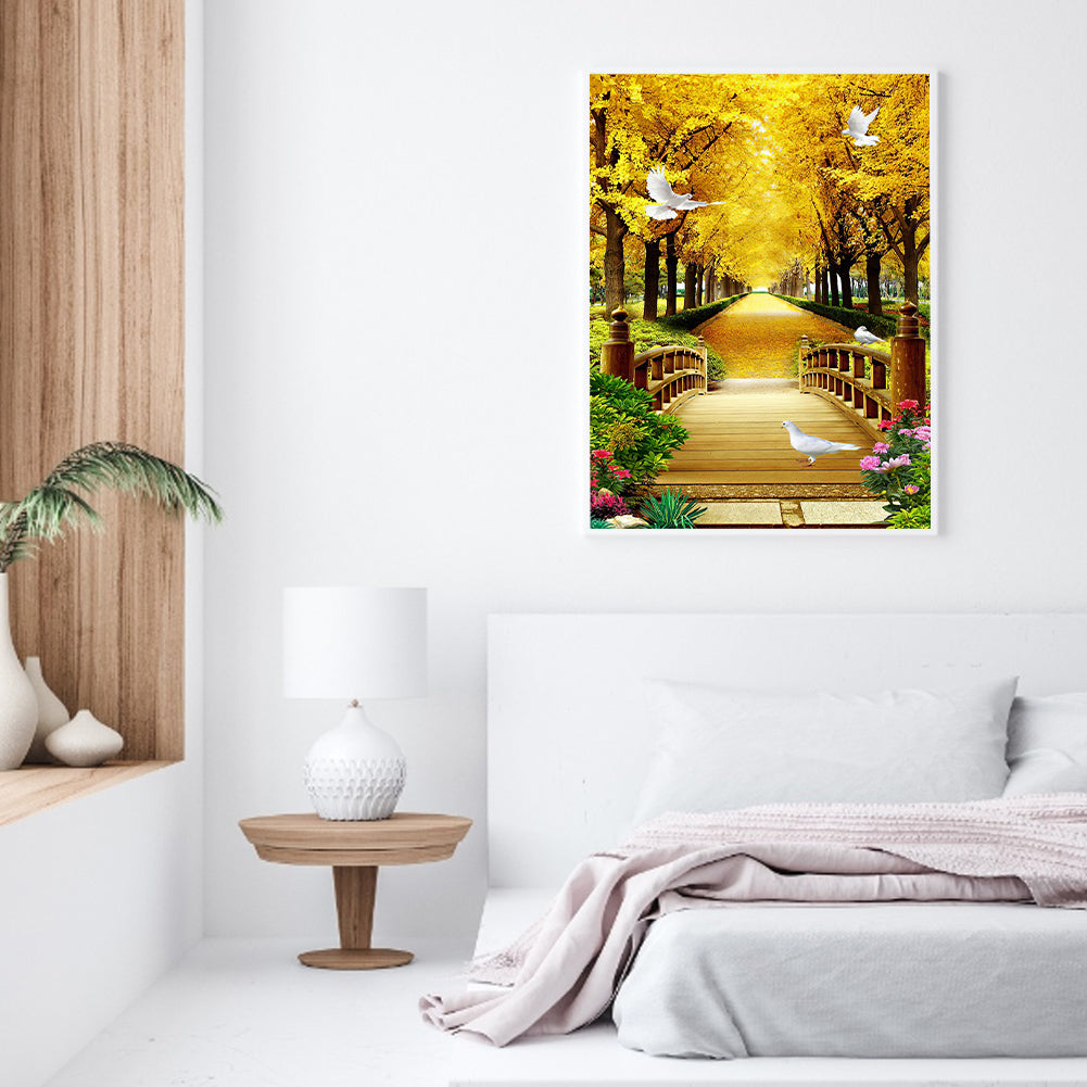 Bridge Forest - Full Round Drill Diamond Painting 40*50CM