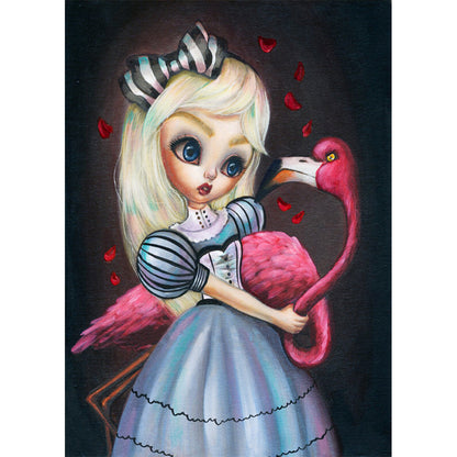 Weird Big Eyes Cartoon Girl 30*40CM(Canvas) Full Round Drill Diamond Painting