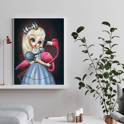 Weird Big Eyes Cartoon Girl - Full Round Drill Diamond Painting 30*40CM