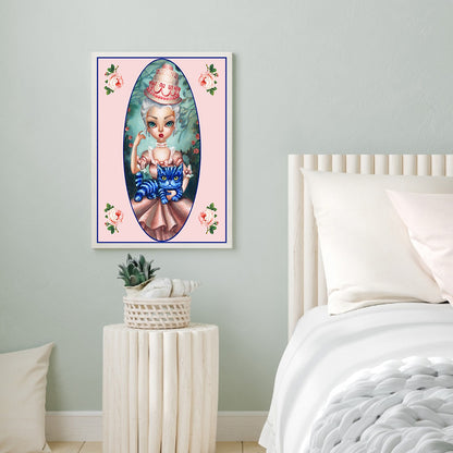 Weird Big Eyes Cartoon Girl 30*40CM(Canvas) Full Round Drill Diamond Painting