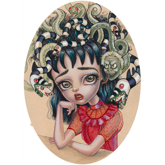 Weird Big Eyes Cartoon Girl 30*40CM(Canvas) Full Round Drill Diamond Painting