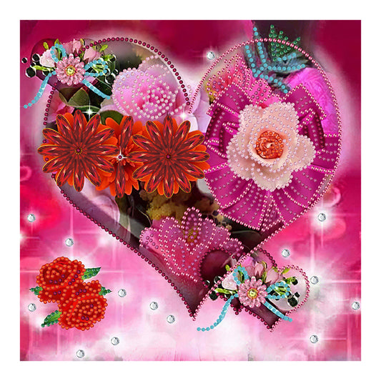 Love Rose 30*30CM(Canvas) Special Shaped Drill Diamond Painting