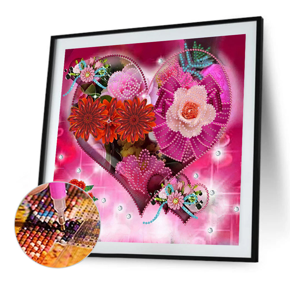 Love Rose 30*30CM(Canvas) Special Shaped Drill Diamond Painting