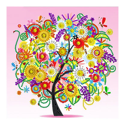 Flower Tree Of Life - Special Shaped Drill Diamond Painting 30*30CM