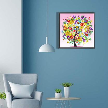 Flower Tree Of Life - Special Shaped Drill Diamond Painting 30*30CM