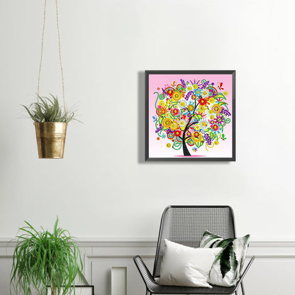 Flower Tree Of Life - Special Shaped Drill Diamond Painting 30*30CM