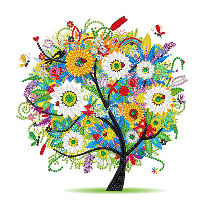 Flower Tree Of Life - Special Shaped Drill Diamond Painting 30*30CM