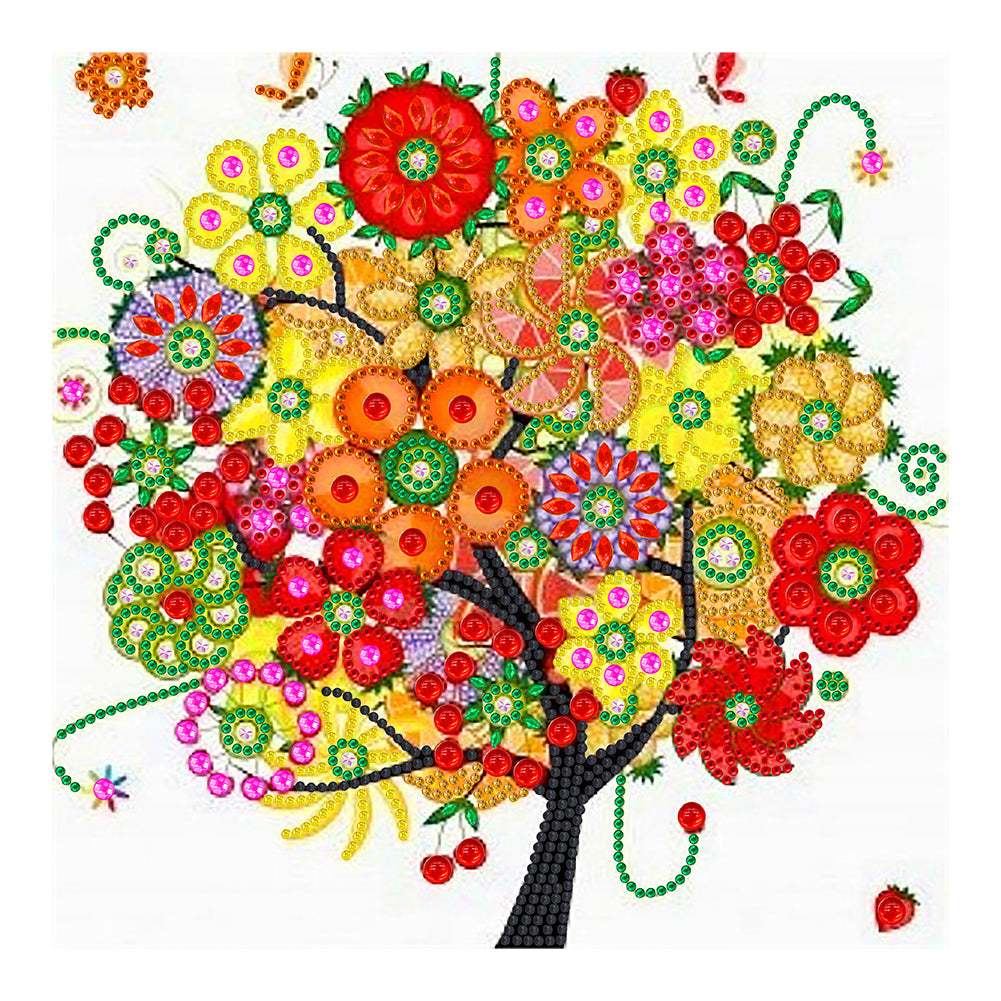 Flower Tree Of Life - Special Shaped Drill Diamond Painting 30*30CM