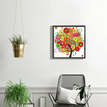 Flower Tree Of Life - Special Shaped Drill Diamond Painting 30*30CM