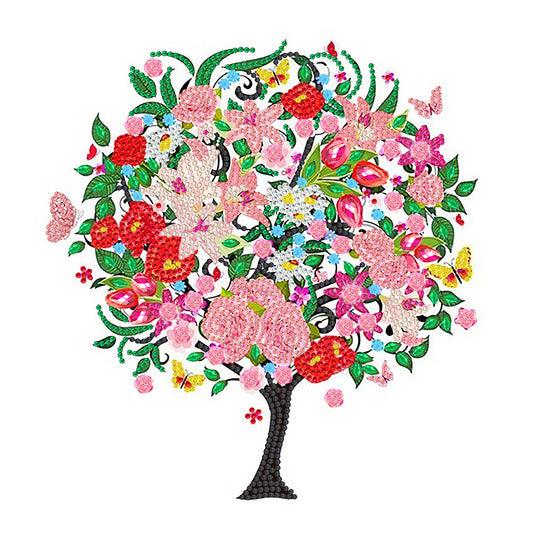 Flower Tree Of Life - Special Shaped Drill Diamond Painting 30*30CM