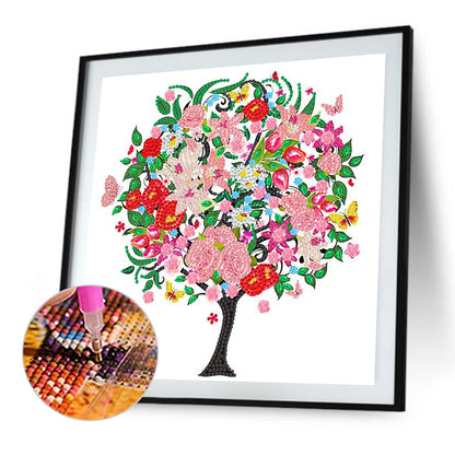 Flower Tree Of Life - Special Shaped Drill Diamond Painting 30*30CM