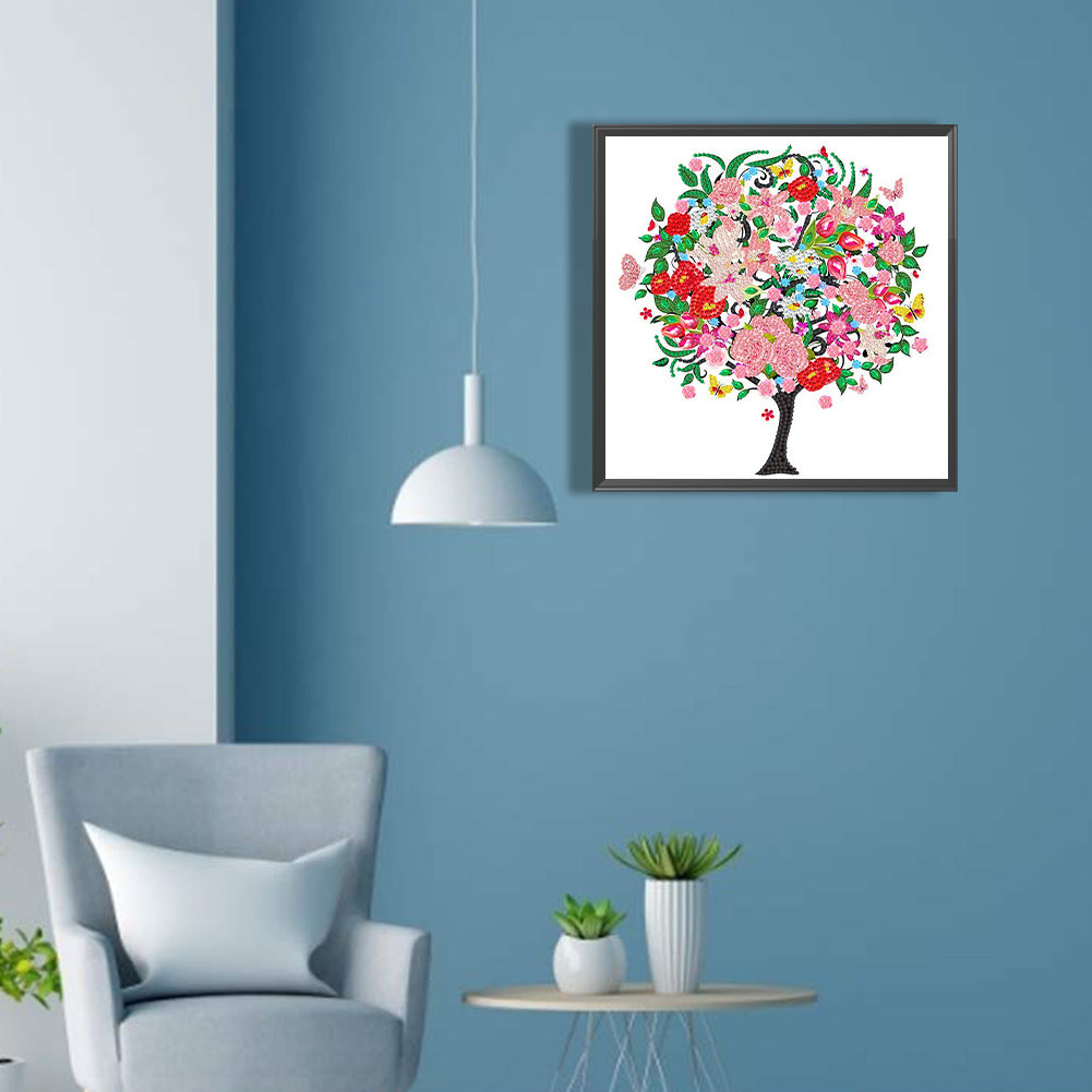 Flower Tree Of Life - Special Shaped Drill Diamond Painting 30*30CM