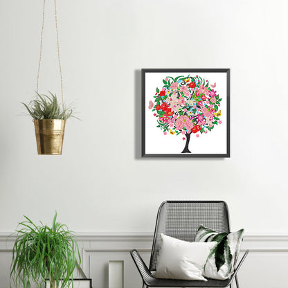 Flower Tree Of Life - Special Shaped Drill Diamond Painting 30*30CM