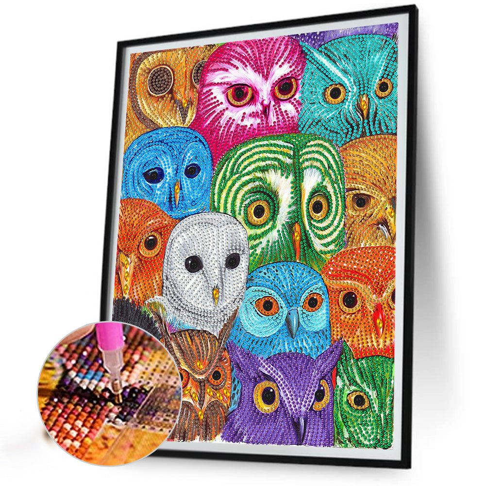 Owl - Special Shaped Drill Diamond Painting 30*40CM