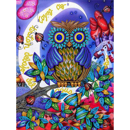 Owl 30*40CM(Canvas) Special Shaped Drill Diamond Painting