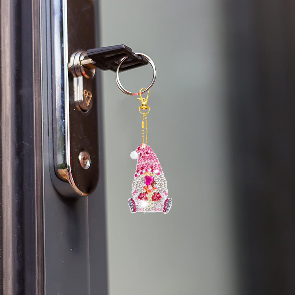 DIY Diamonds Painting Keychain Art Crafts Cartoon Key Ring Crystal for Kids Gift