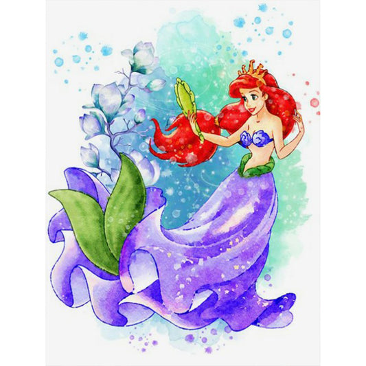 Princess Mermaid Ariel - Full Round Drill Diamond Painting 30*40CM