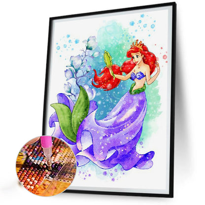 Princess Mermaid Ariel - Full Round Drill Diamond Painting 30*40CM