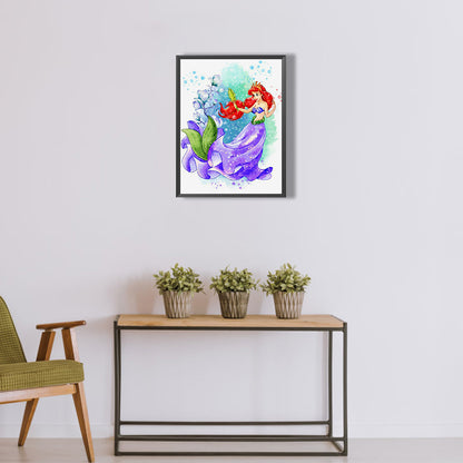 Princess Mermaid Ariel - Full Round Drill Diamond Painting 30*40CM