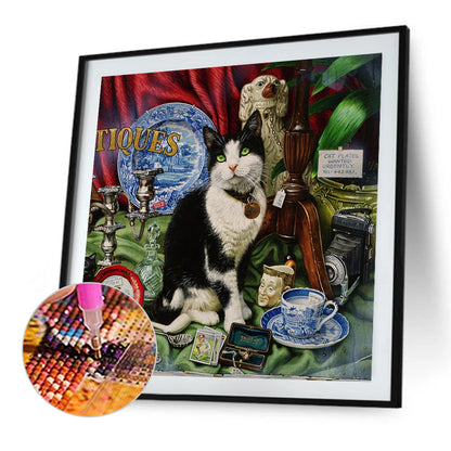 The Cow Cat In The Decoration Pile - Full Round Drill Diamond Painting 40*40CM