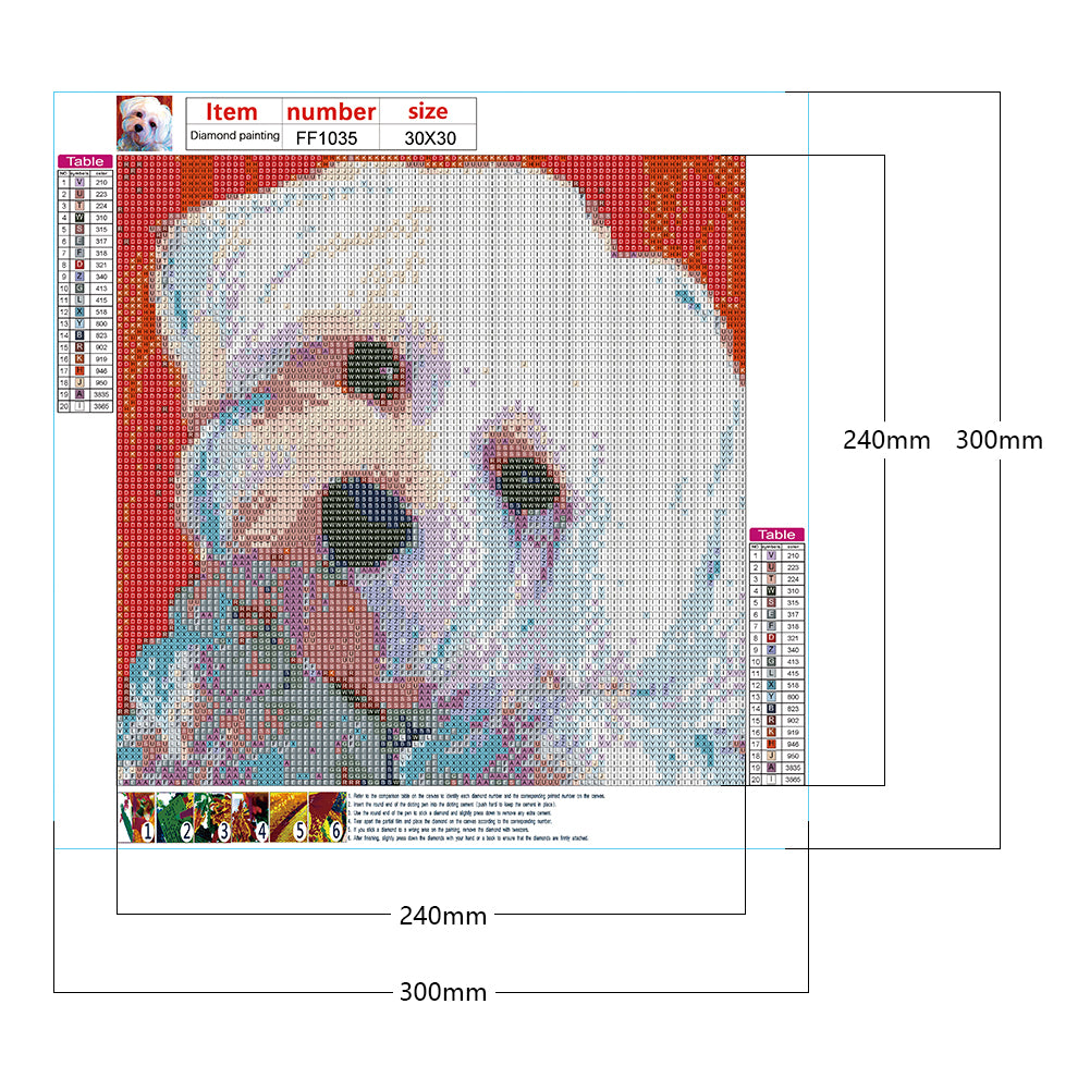 Bichon Puppy - Full Square Drill Diamond Painting 30*30CM