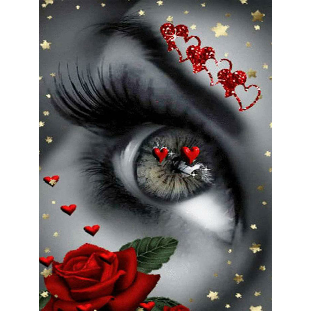 Rose Big Eyes Woman 40*50CM(Canvas) Full Square Drill Diamond Painting