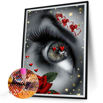 Rose Big Eyes Woman 40*50CM(Canvas) Full Square Drill Diamond Painting