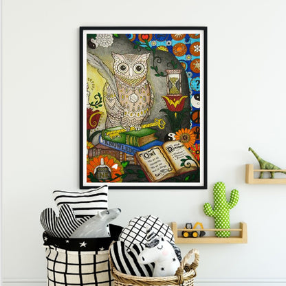 Owl - Full Round Drill Diamond Painting 30*40CM