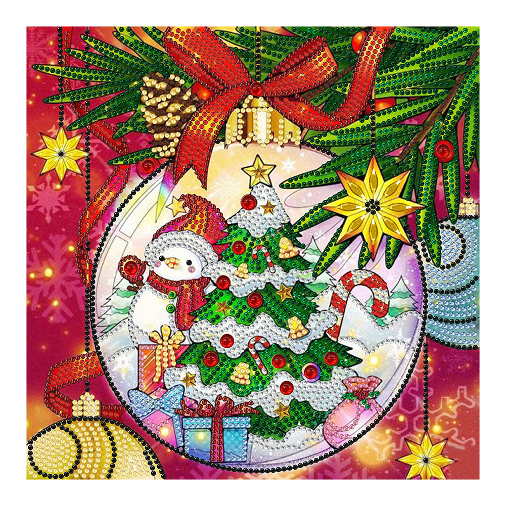 Christmas Snowman Christmas Tree 30*30CM(Canvas) Special Shaped Drill Diamond Painting