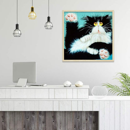 Black Cat - Full Round Drill Diamond Painting 30*30CM